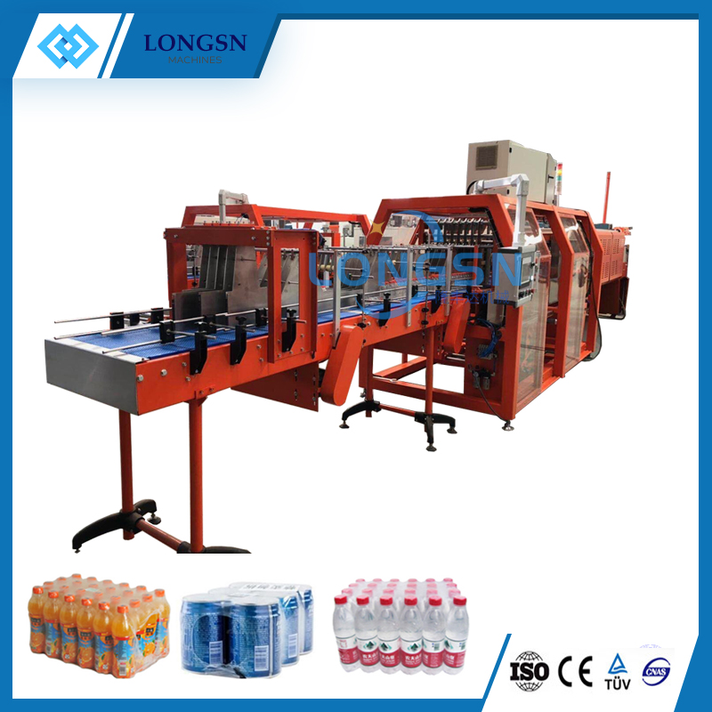Small Automatic PE film Beverage Bottle Shrink Wrapping Packing Machine 