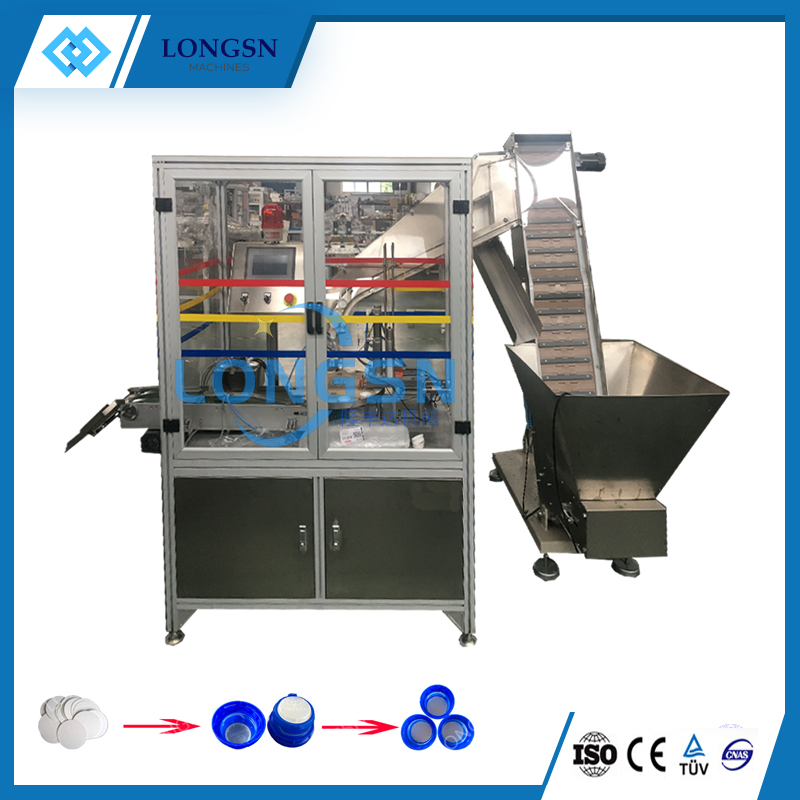 Automatic Plastic Bottle Cap Lining Wadding Aluminum Foil insert Cap machine Price